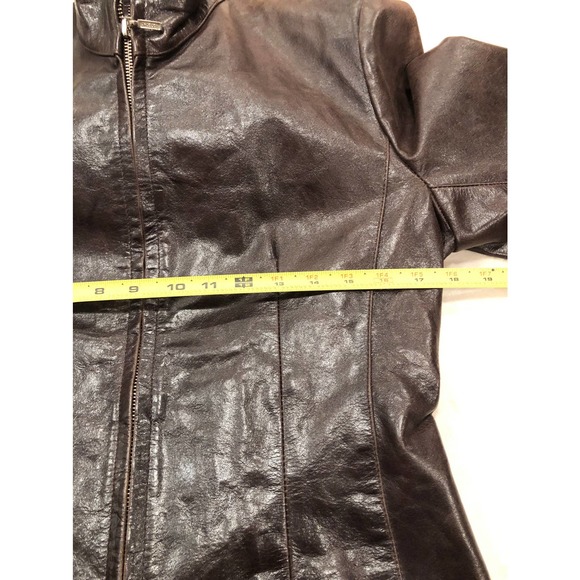 Sold-Jade Leather Wear Brown Leather Zip Front Jacket, Size XL - Picture 13 of 14